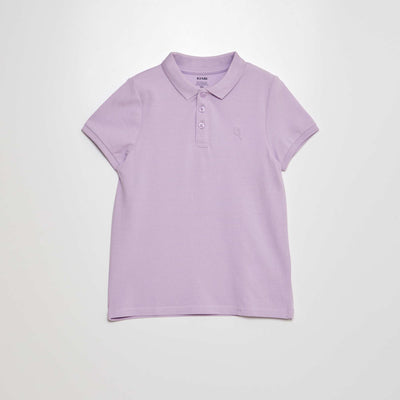 Polo en piqu de coton Violet