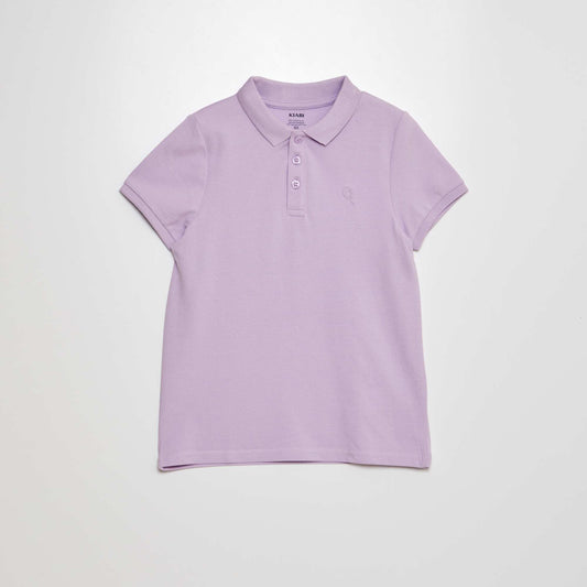 Polo en piqu de coton Violet