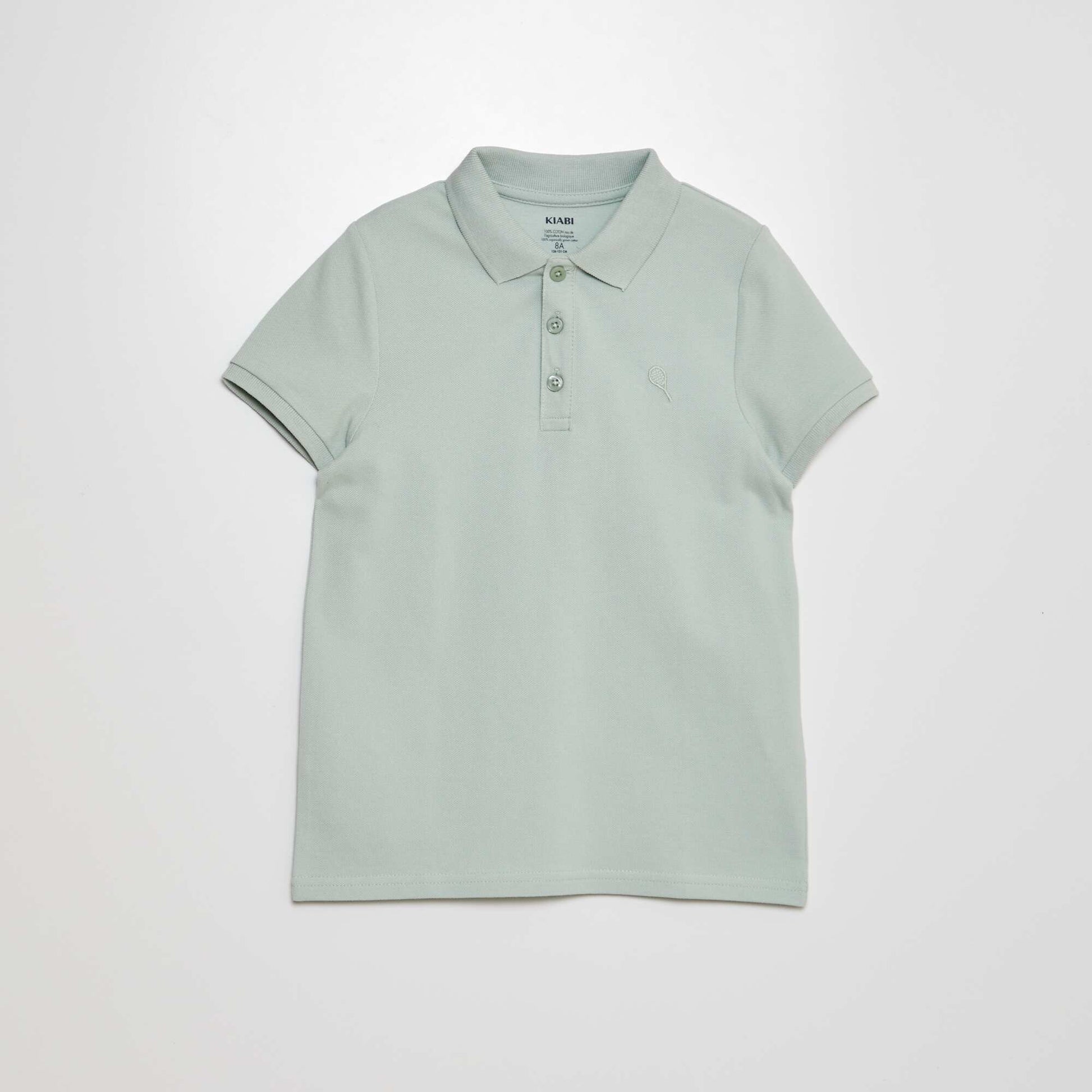 Polo en piqu de coton Vert