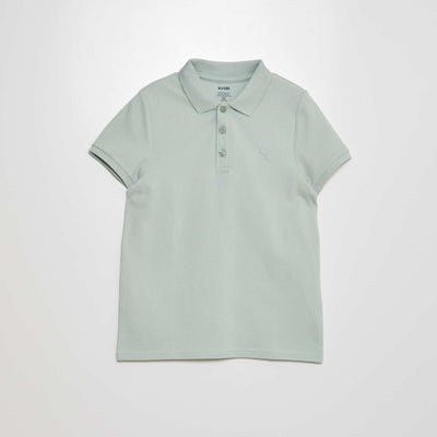 Polo en piqu de coton Vert