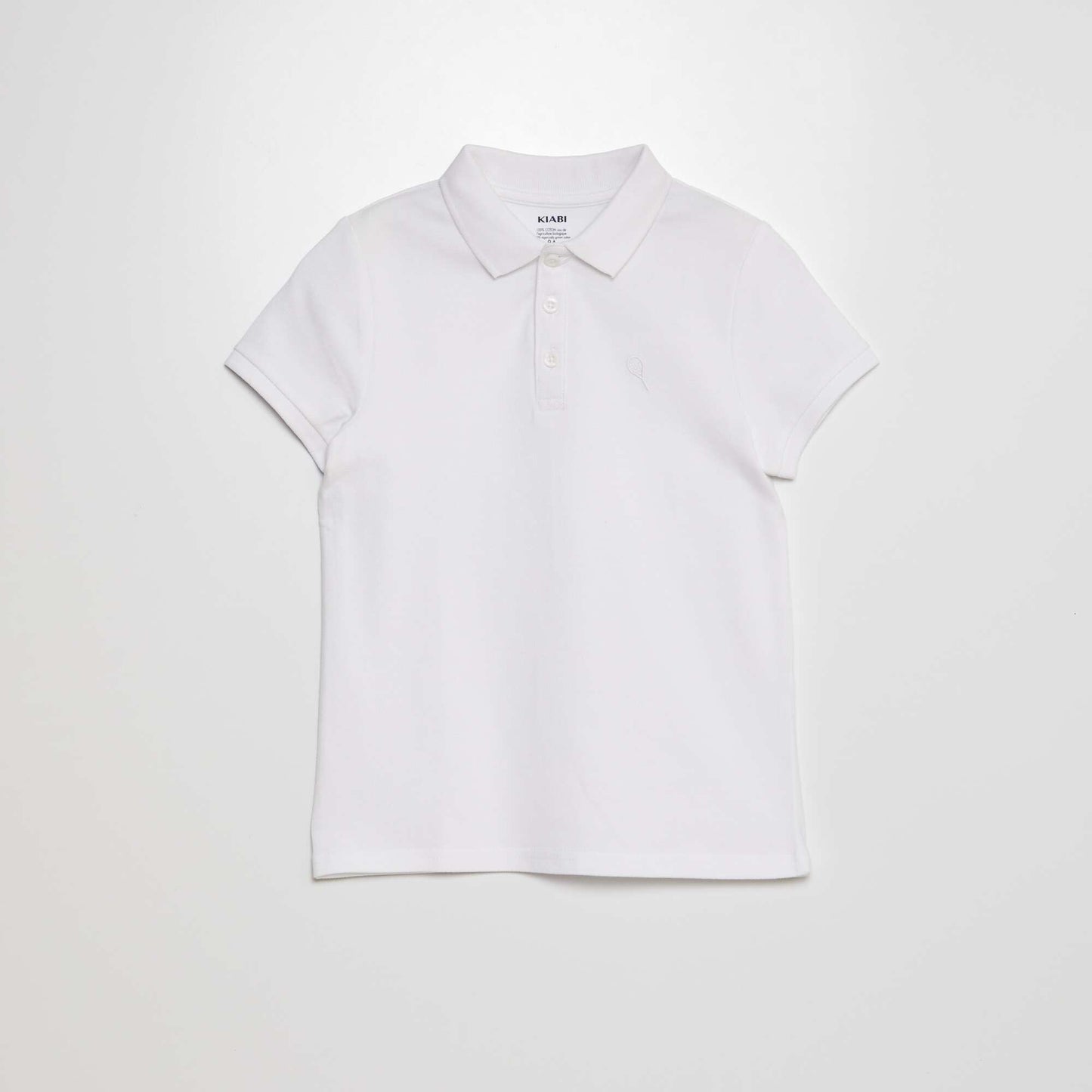 Polo en piqu de coton Blanc