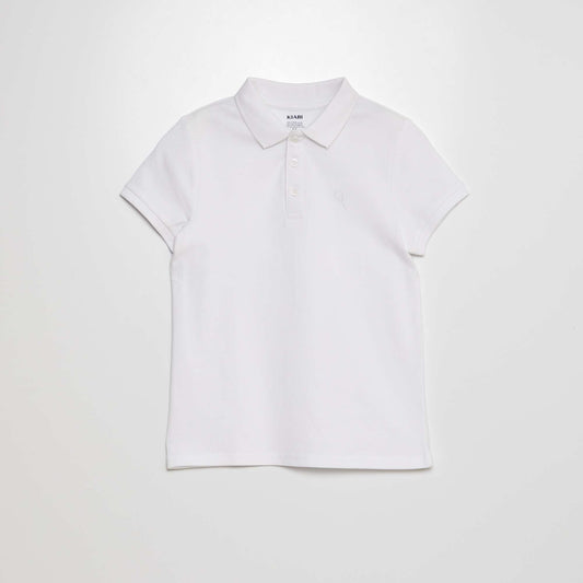 Polo en piqu de coton Blanc