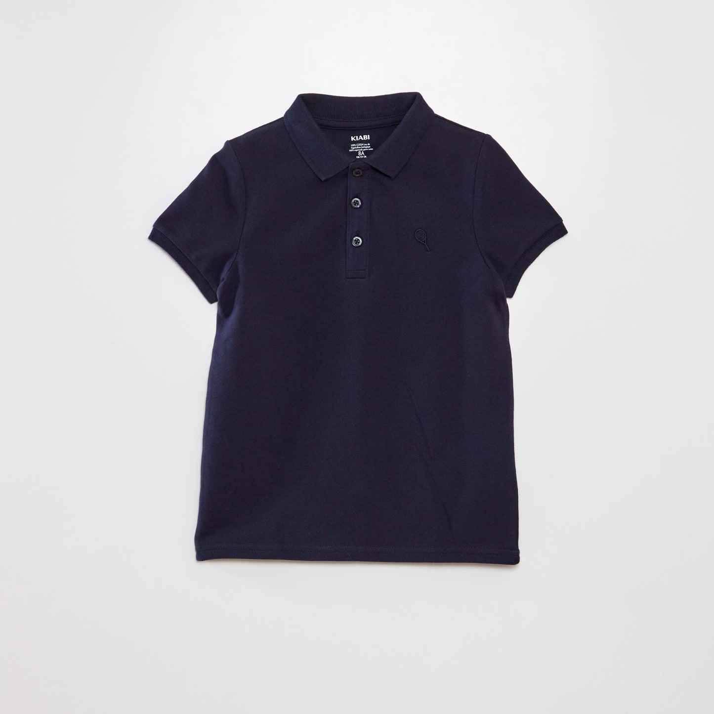 Polo en piqu de coton Bleu