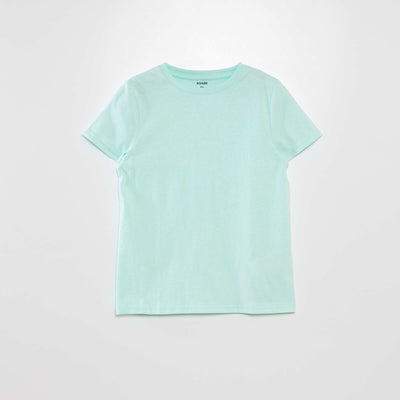 T-shirt uni col rond Vert