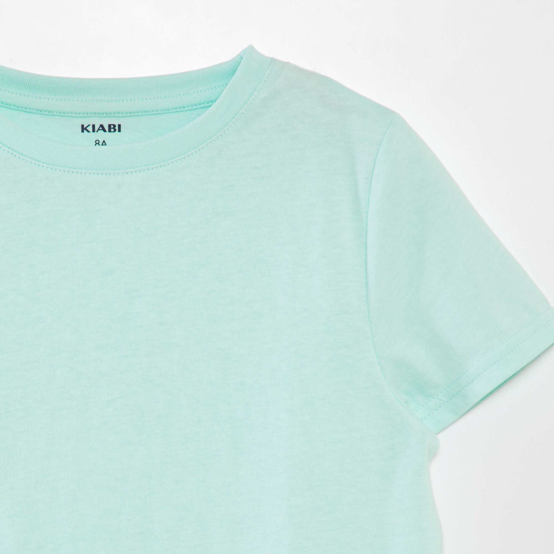 T-shirt uni col rond Vert