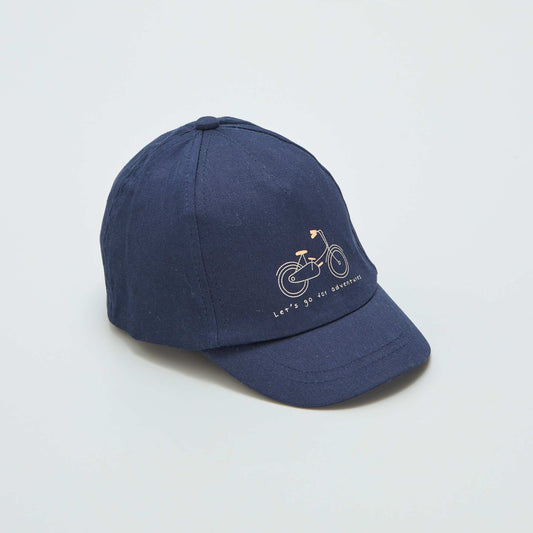 Casquette en toile imprimée Bleu