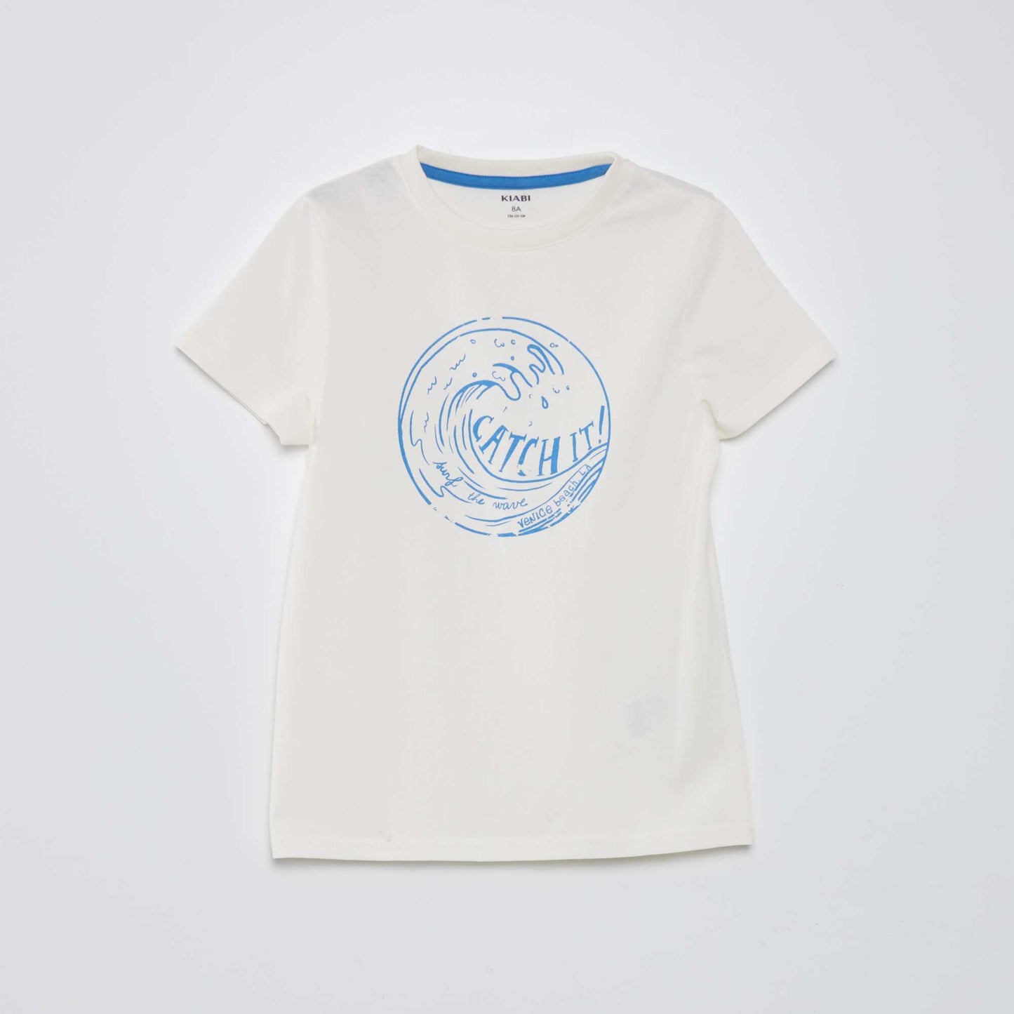 T-shirt col rond en coton Blanc