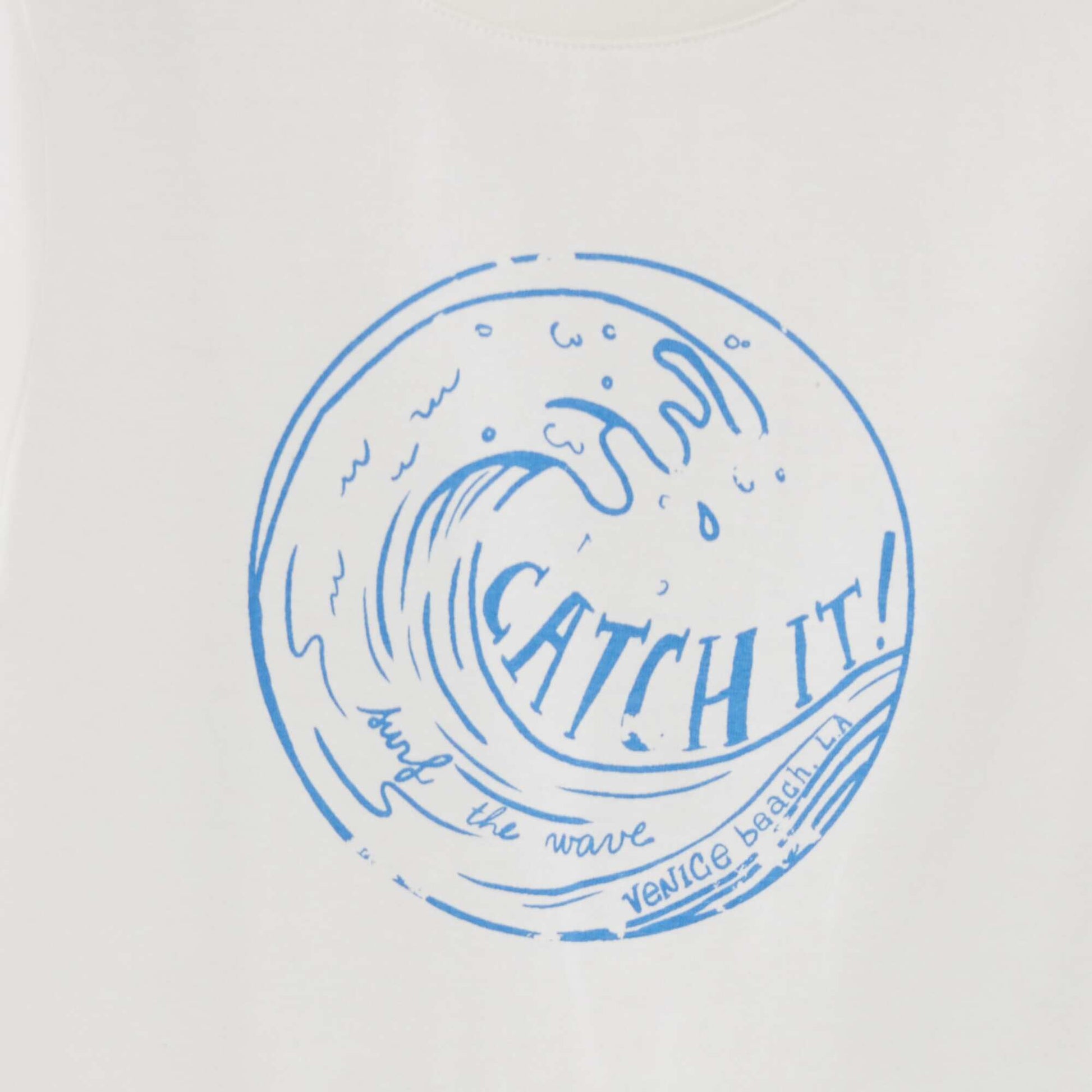 T-shirt col rond en coton Blanc