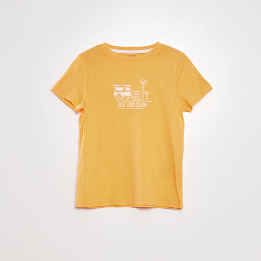 T-shirt   col rond en coton Orange