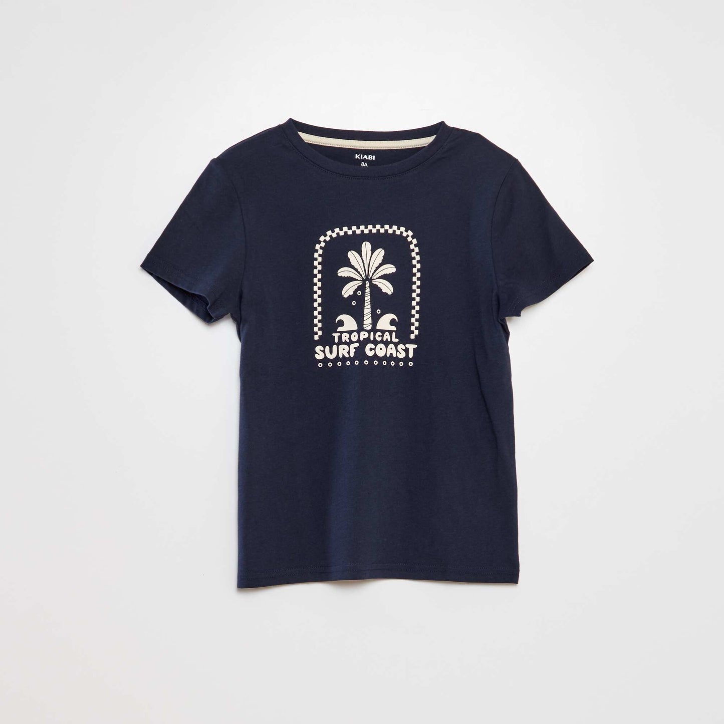 T-shirt col rond en coton Bleu marine