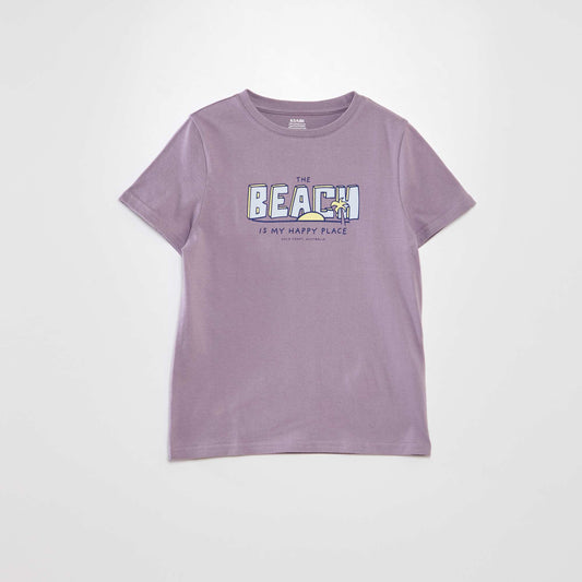 T-shirt col rond et manches courtes Violet