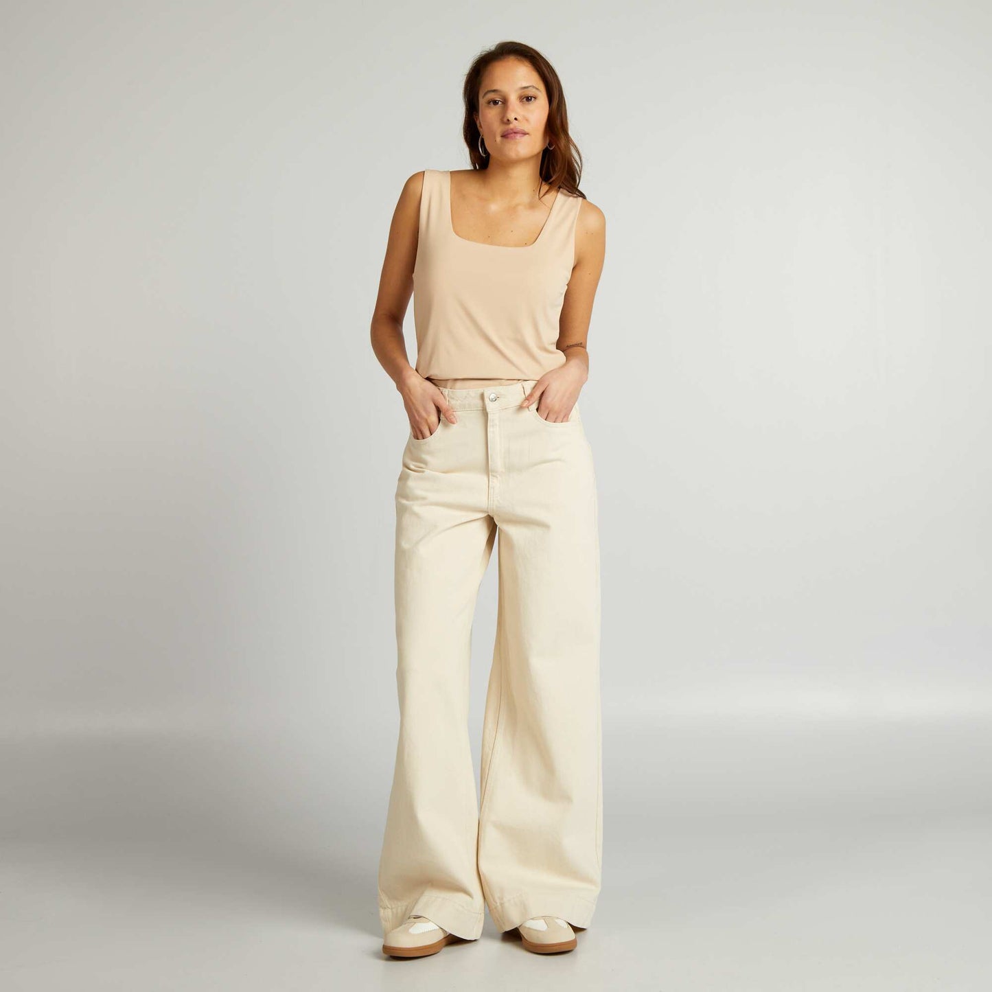 Jean wide leg Beige