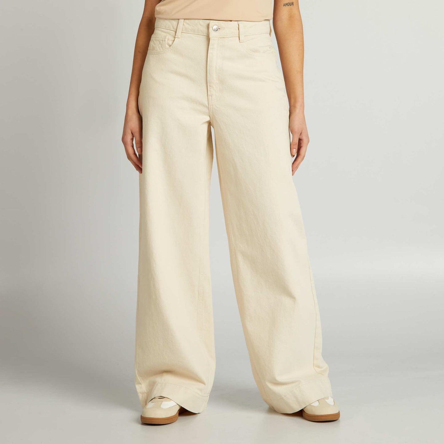 Jean wide leg Beige