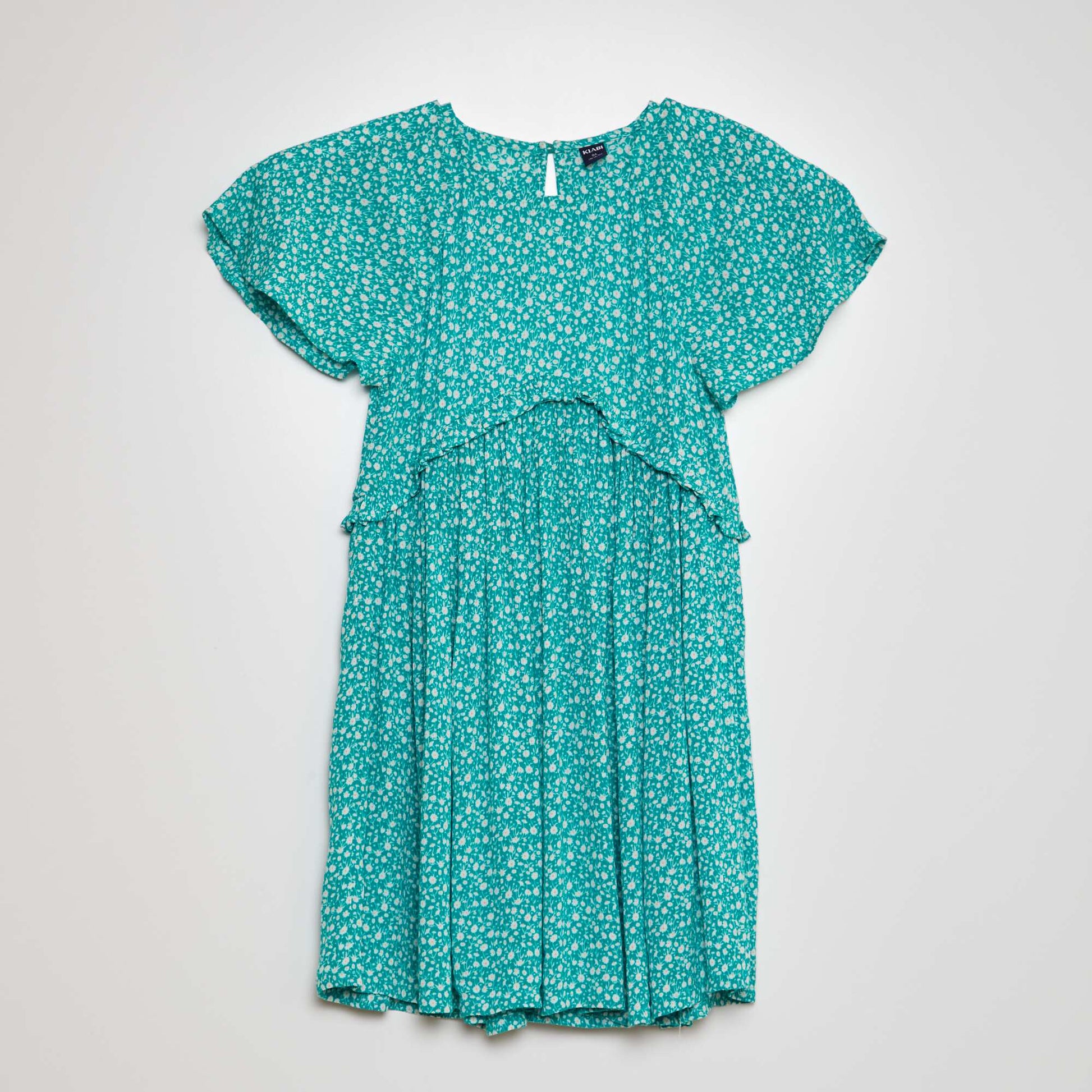 Robe imprim e volant Vert