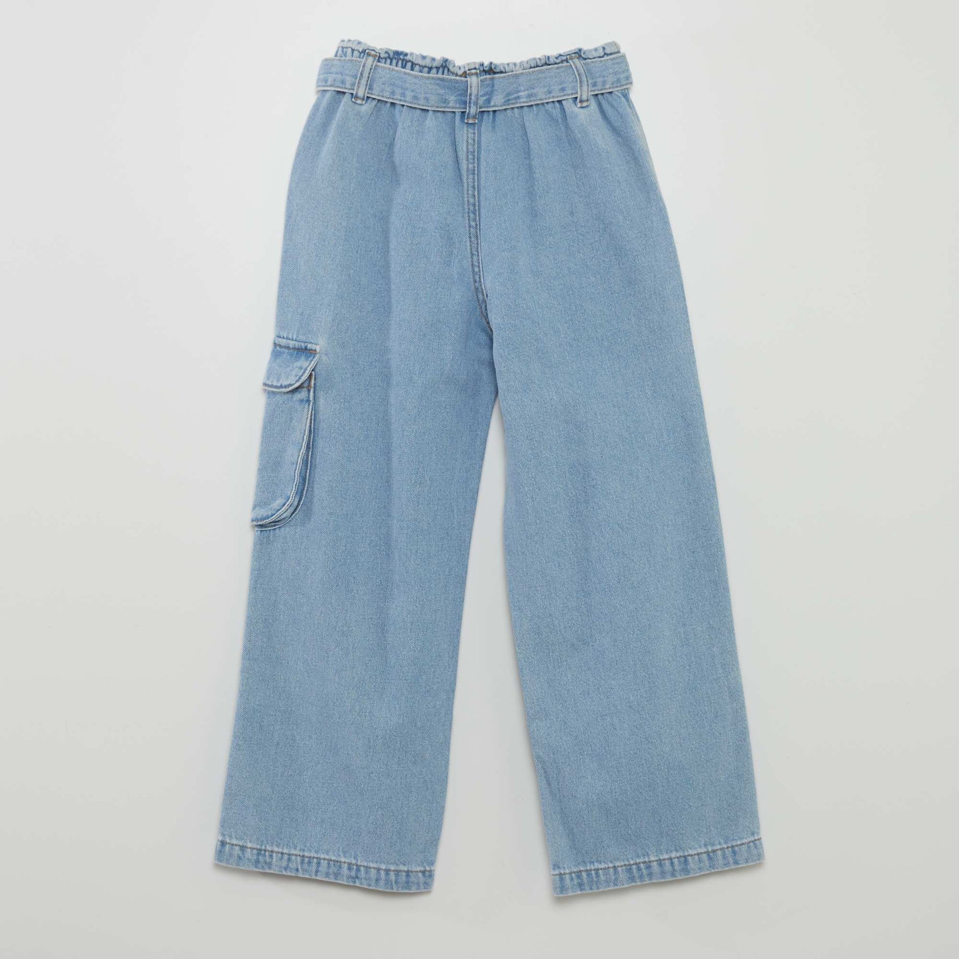 Denim wideleg poches rabat BLEU
