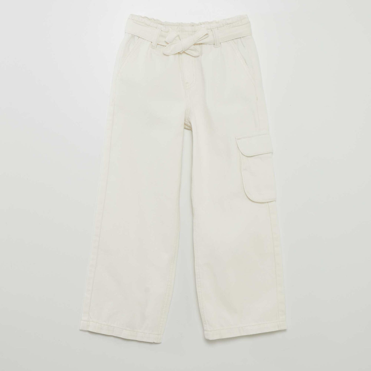 Denim wideleg poches rabat BLANC