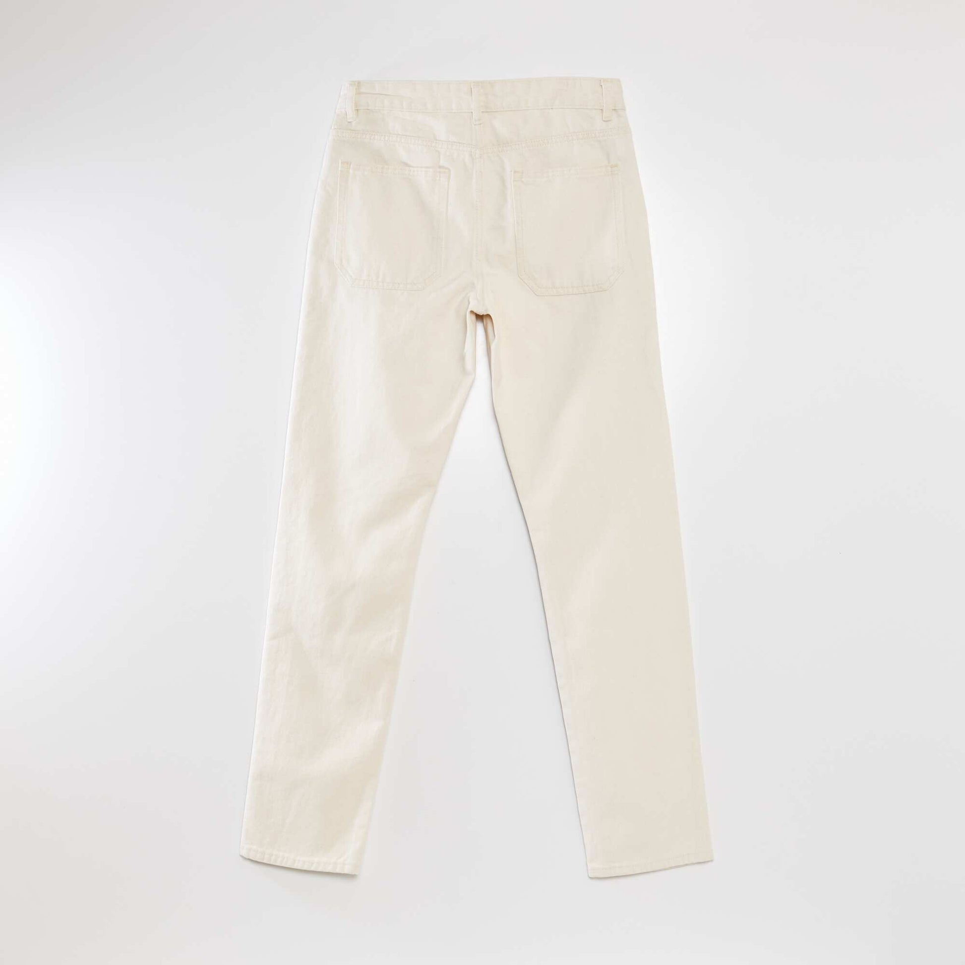 Jean droit 5 poches Beige