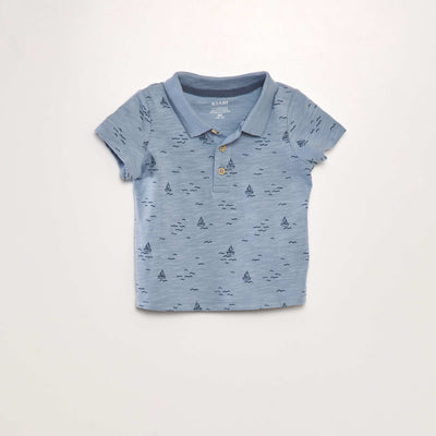 Polo motif Bleu