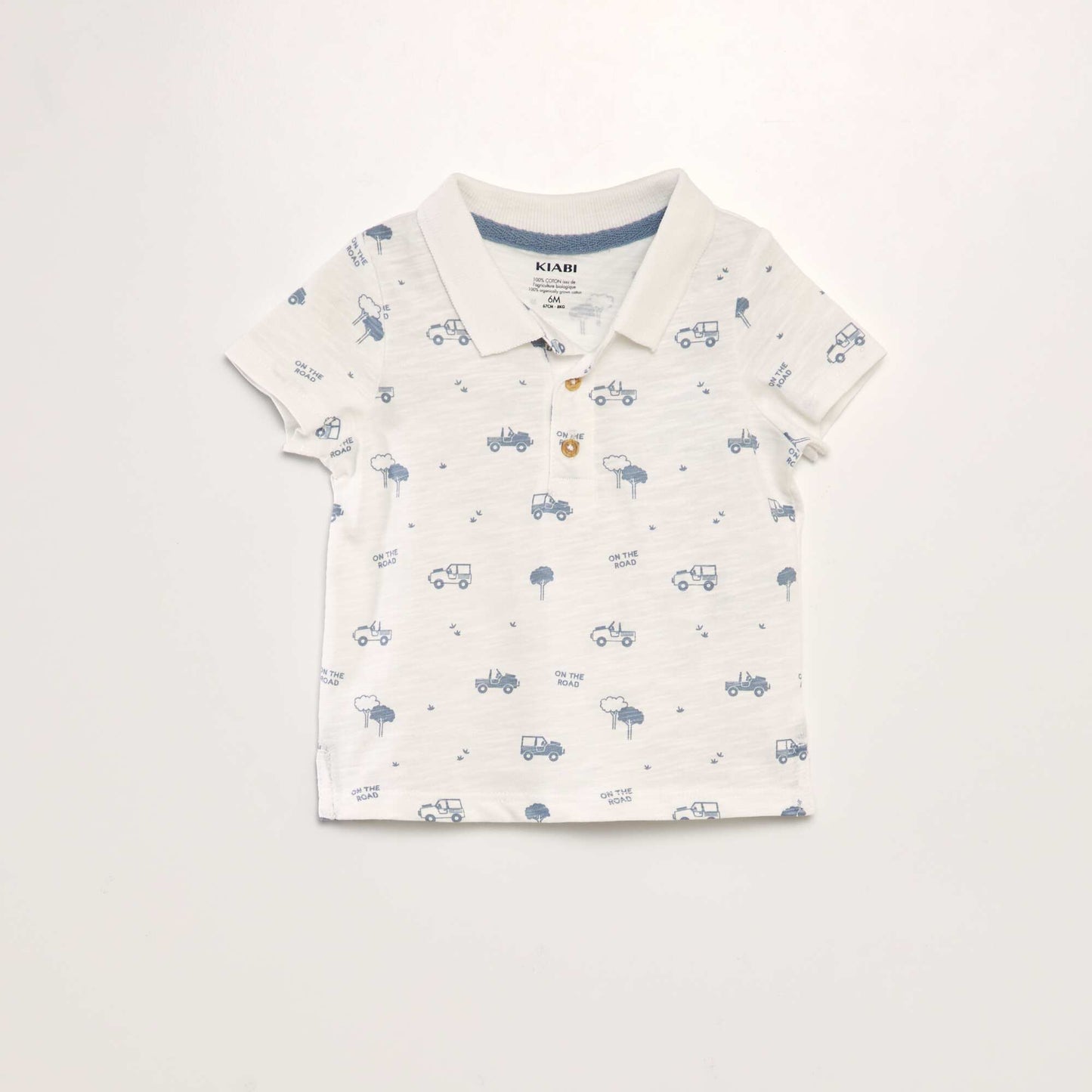 Polo   motif Blanc