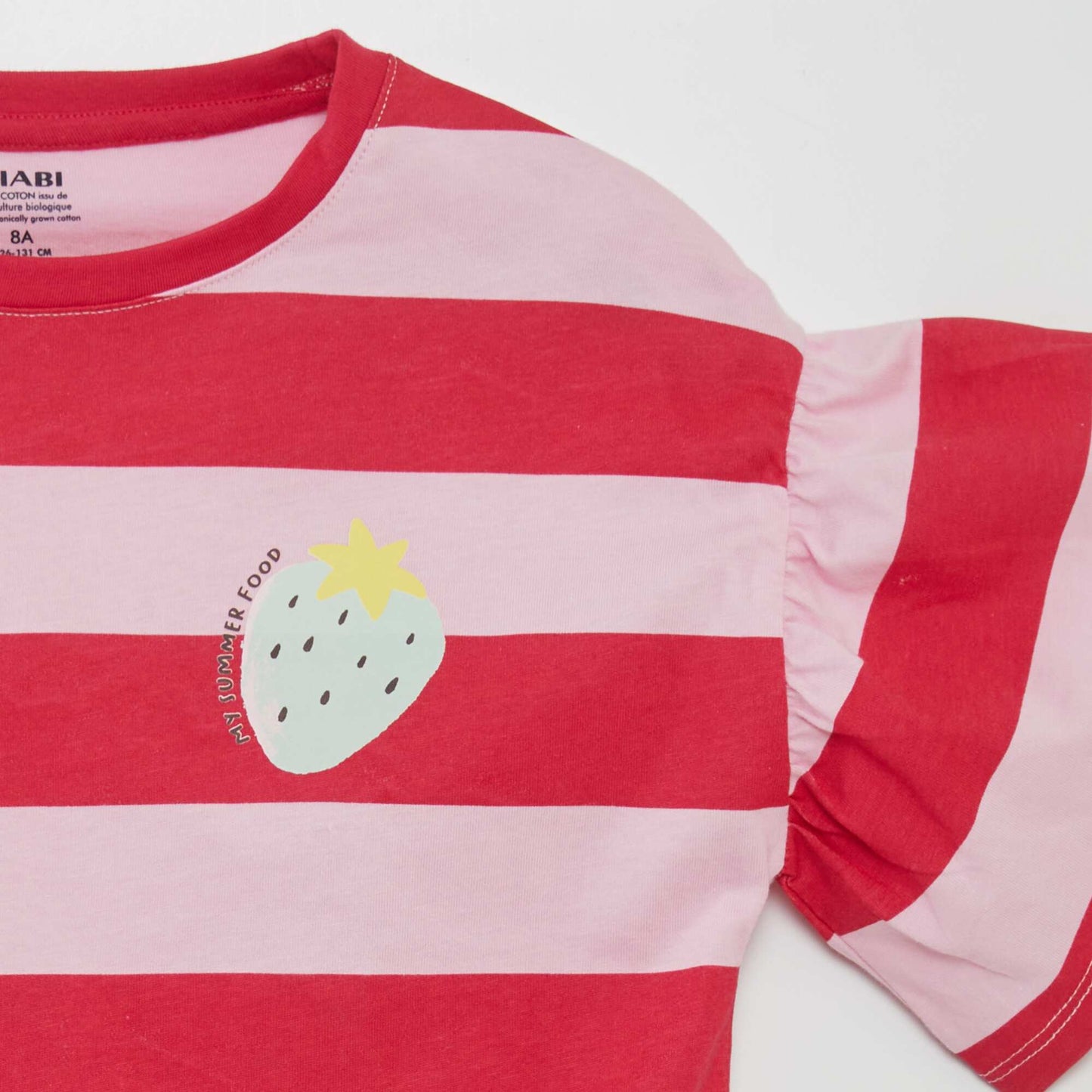 T-shirt imprim 'fruits' manches courtes Rose