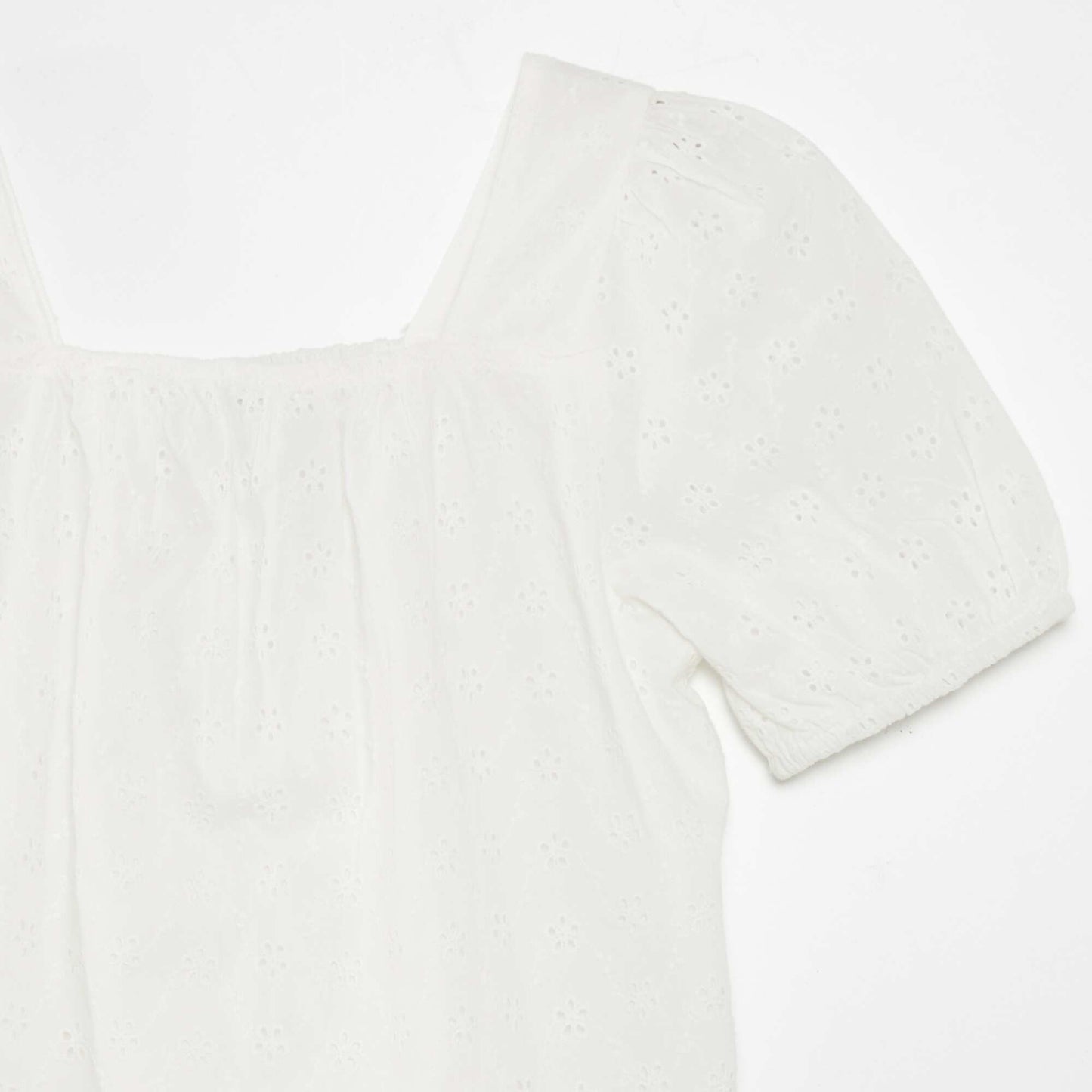 Blouse en broderie anglaise Blanc
