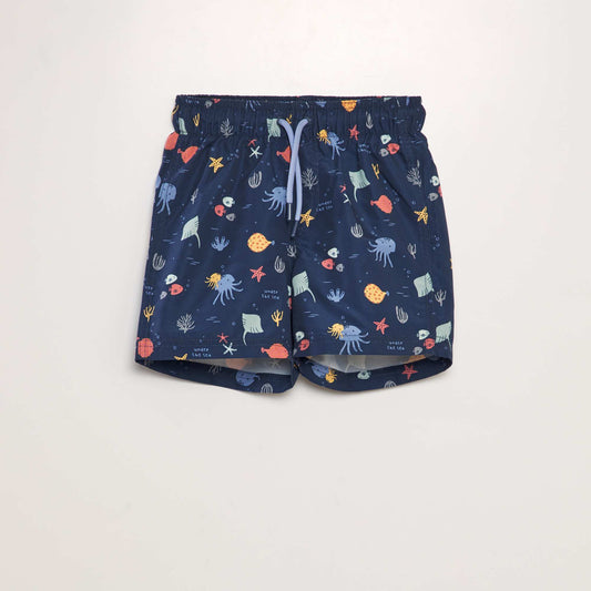 Short de bain imprim Bleu marine