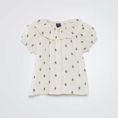 Chemise en double gaze de coton Blanc