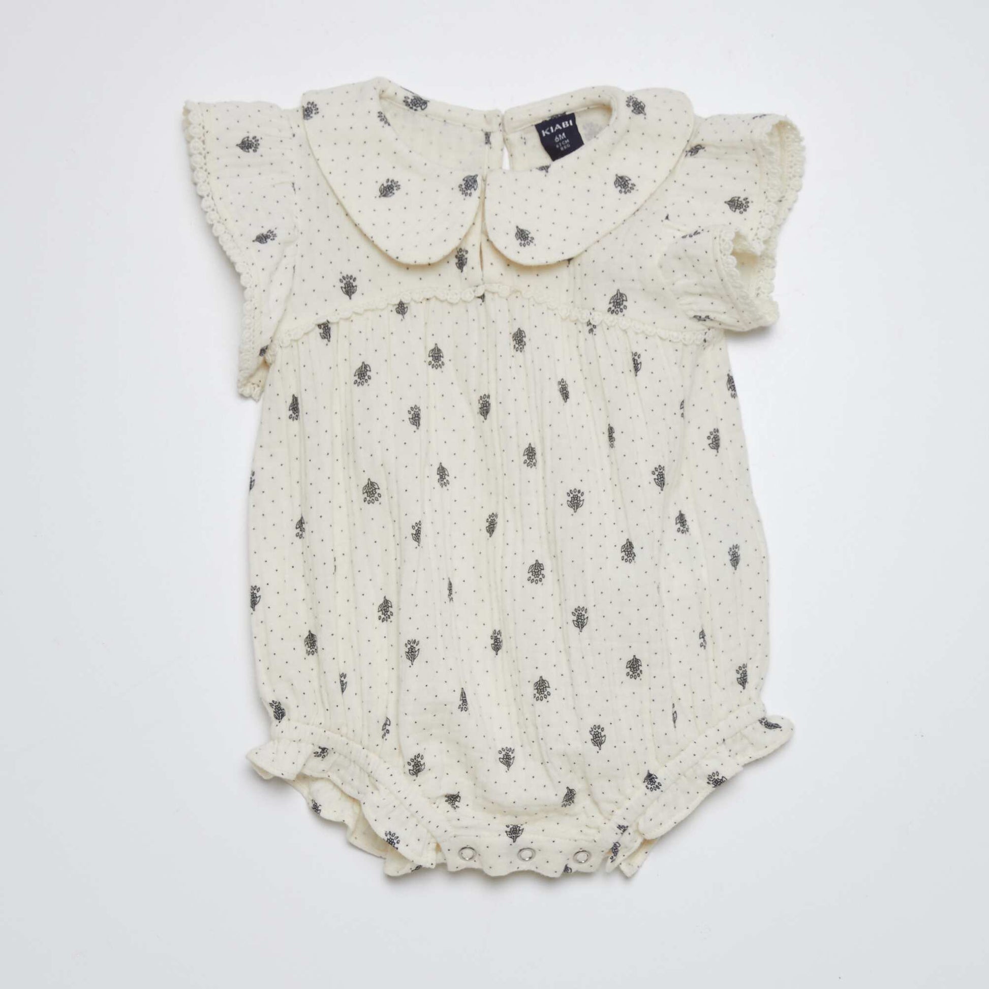 Barboteuse en double gaze de coton Beige