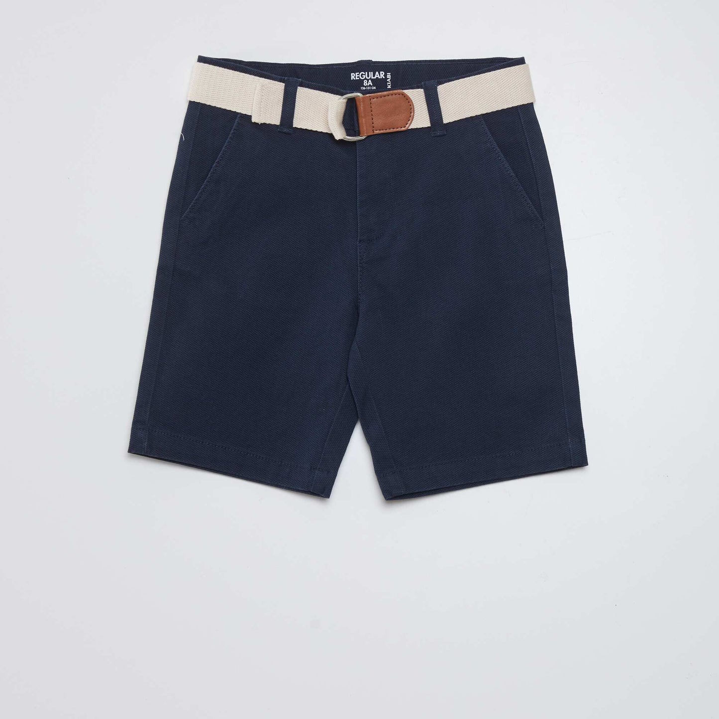 Short chino + ceinture Bleu