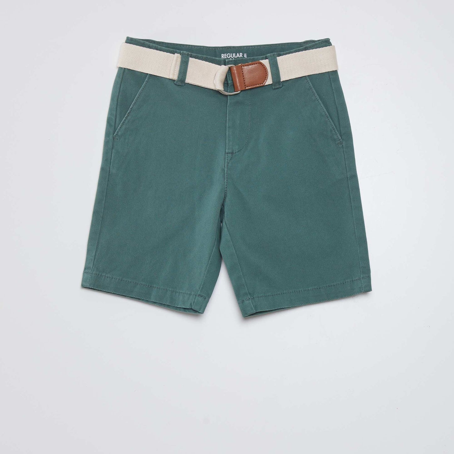 Short chino + ceinture Vert