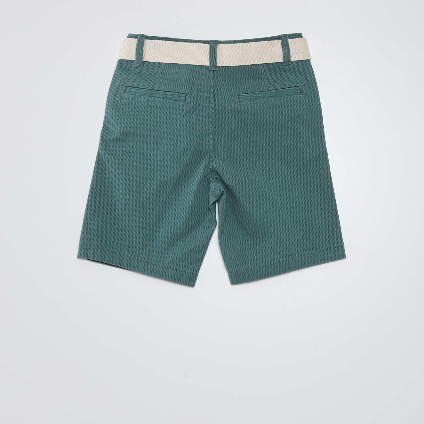 Short chino + ceinture Vert