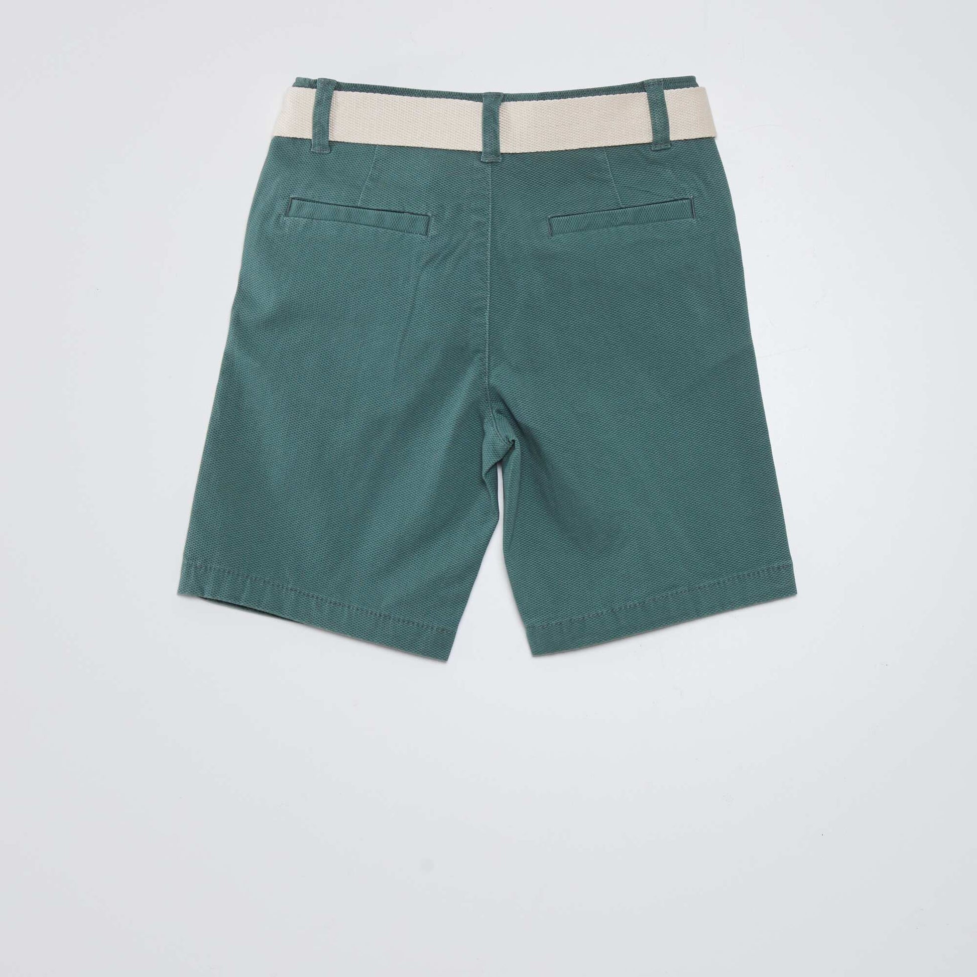 Short chino + ceinture Vert