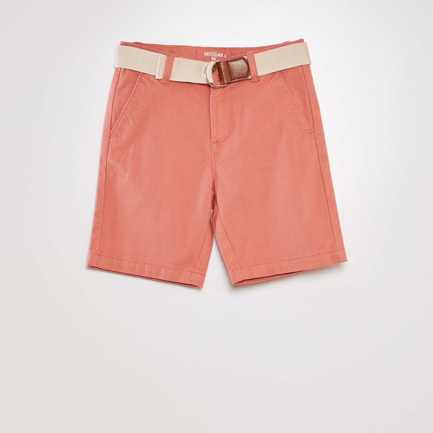 Short chino + ceinture Saumon