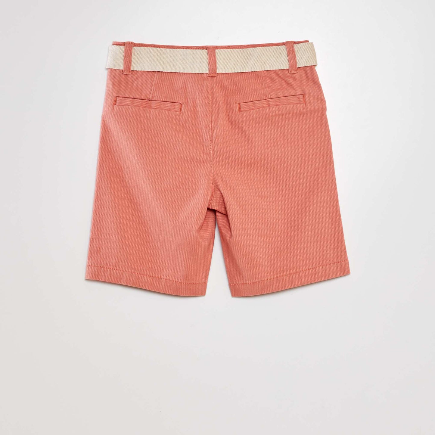 Short chino + ceinture Saumon