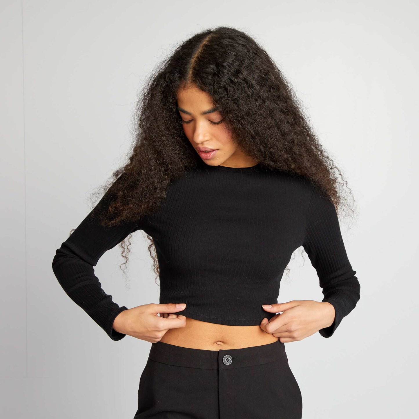 T-shirt cropped c tel noir