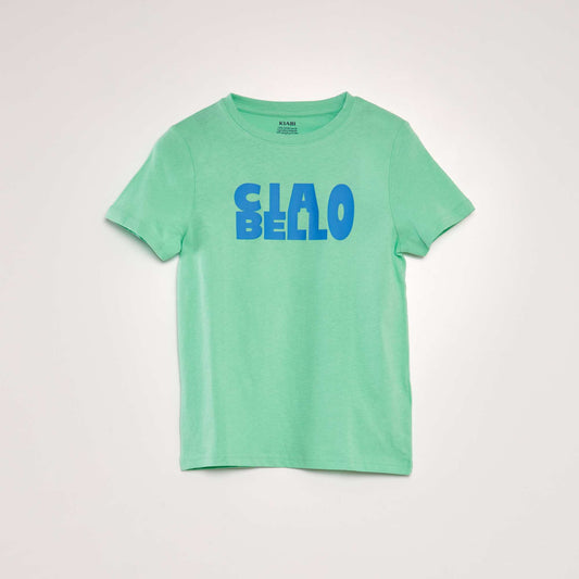 T-shirt imprim en coton VERT