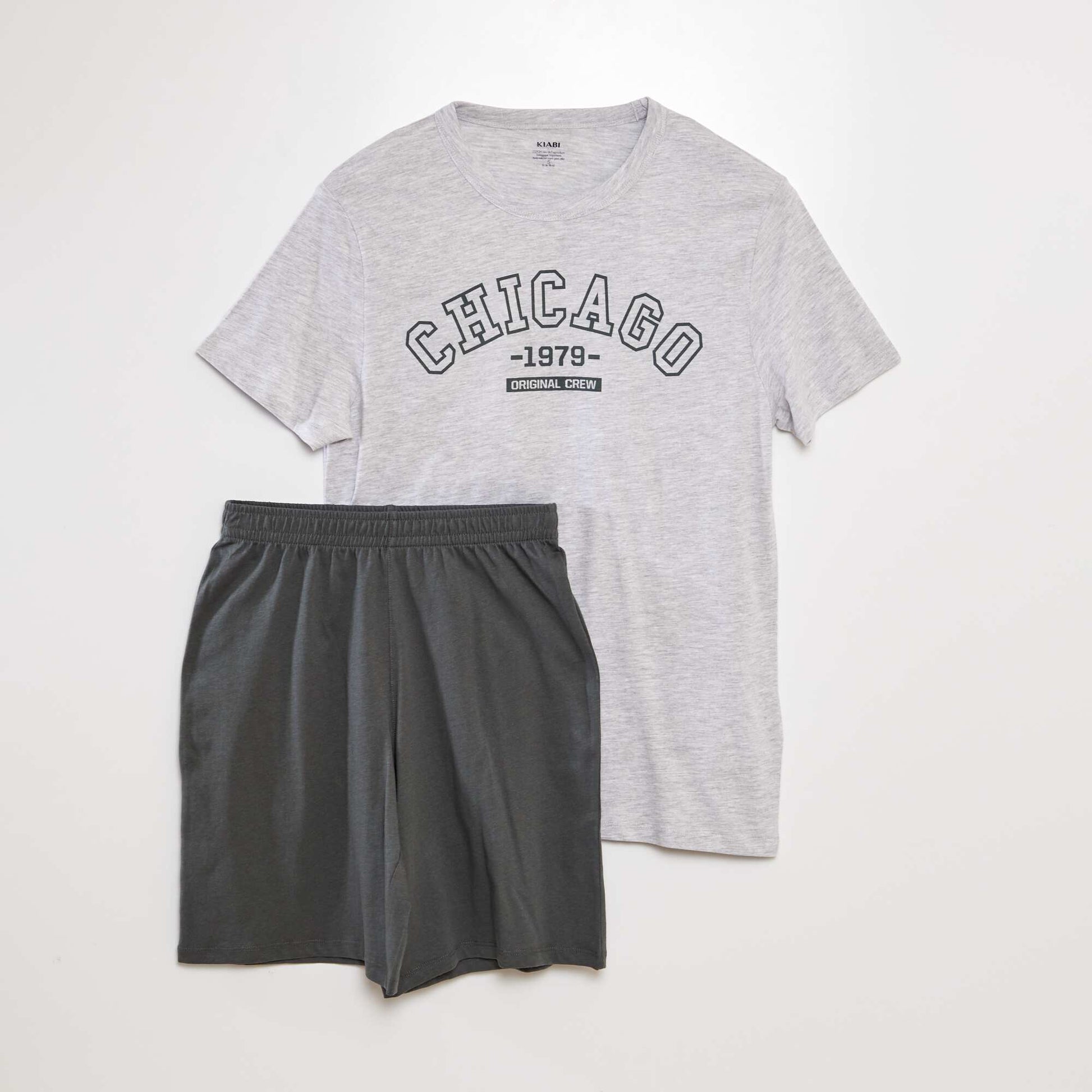 Ensemble pyjama court - 2 pi ces GRIS
