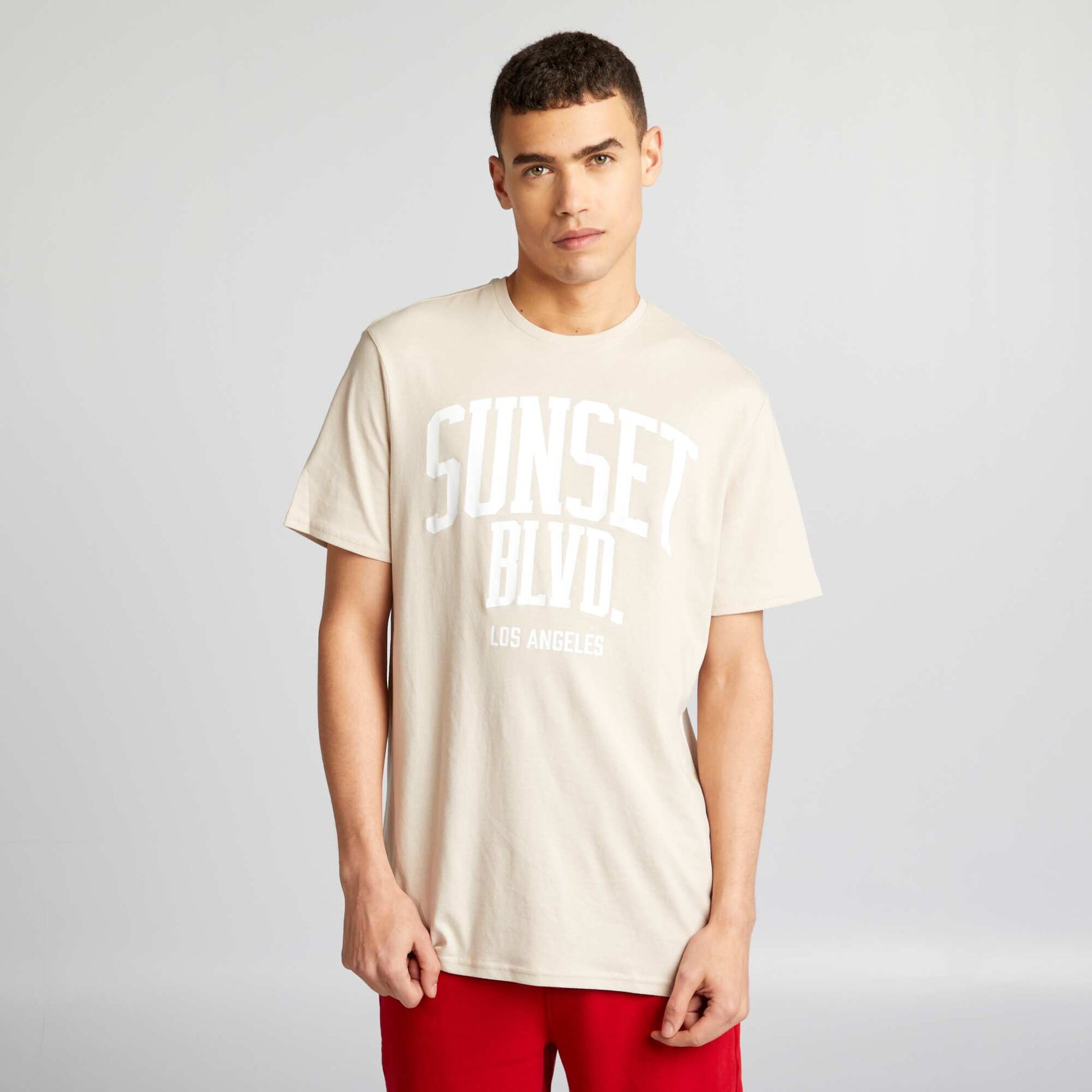 T-shirt imprim manches courtes GRIS