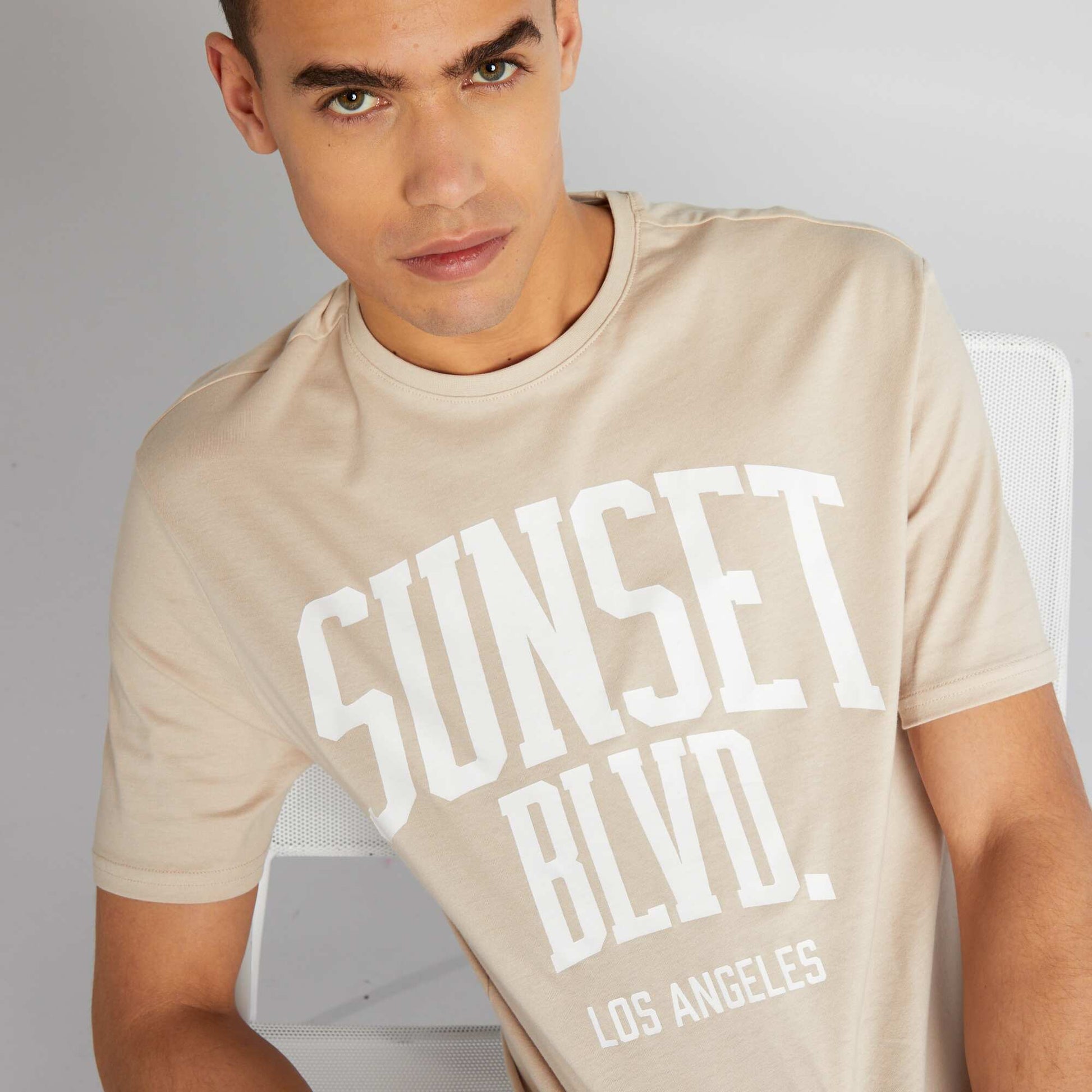 T-shirt imprim manches courtes GRIS