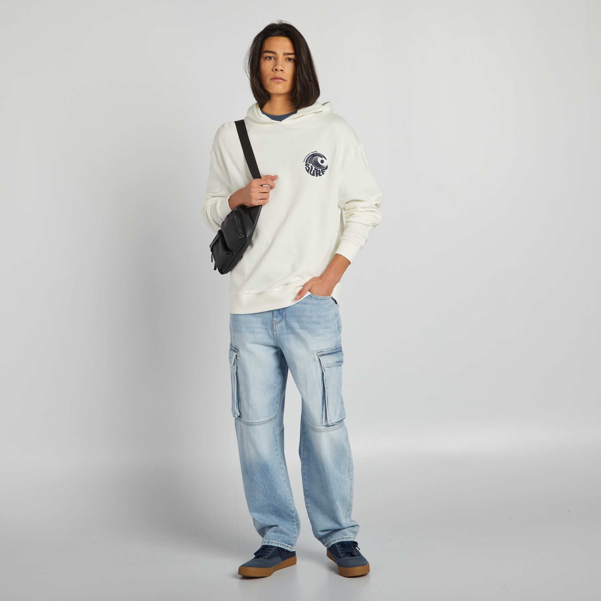 Sweat capuche Blanc