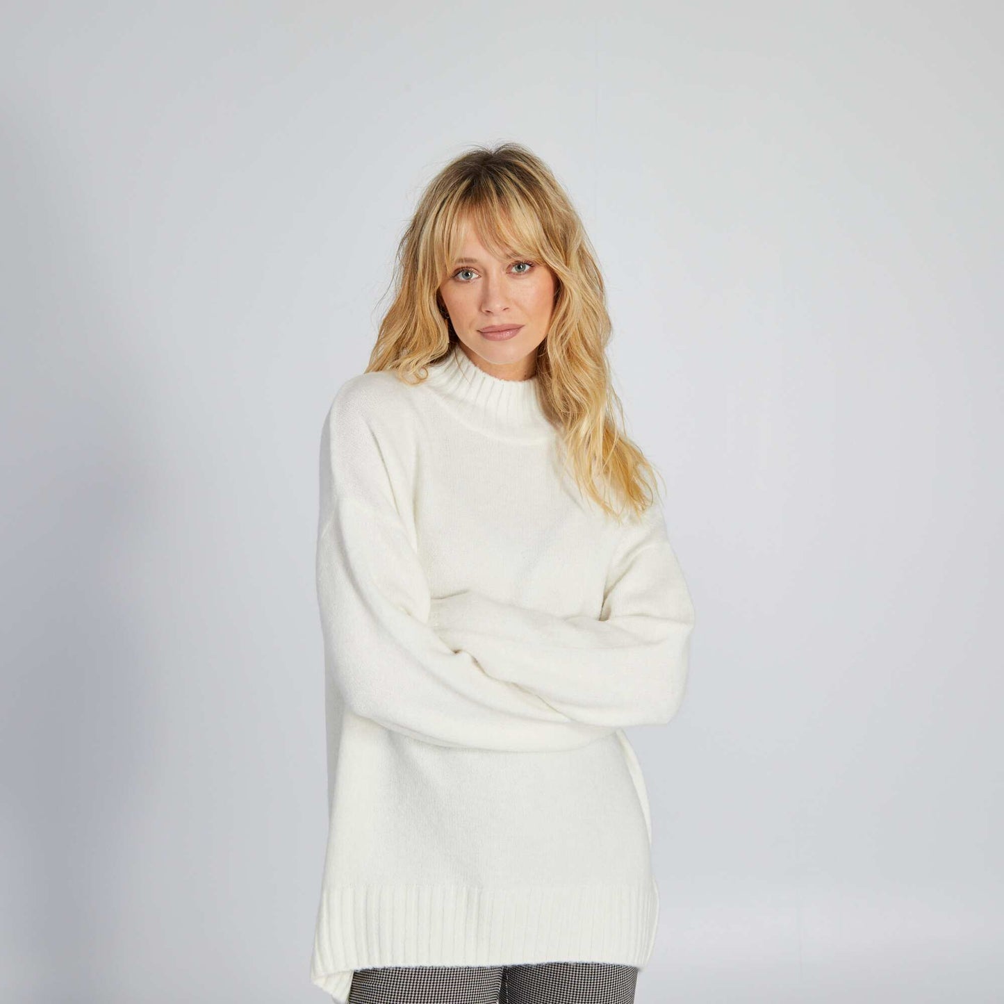 Pull col montant blanc