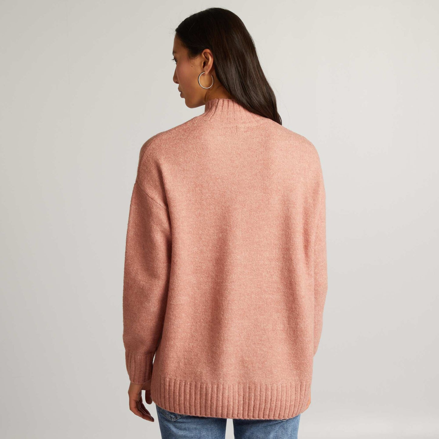 Pull col montant Rose