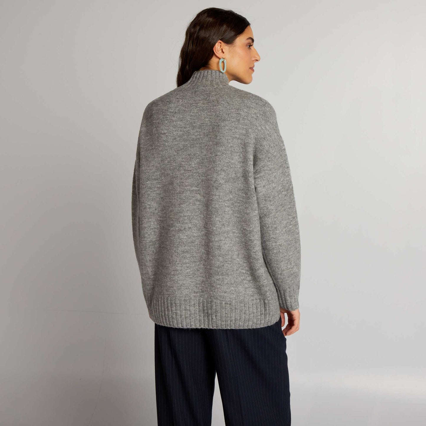 Pull col montant Gris