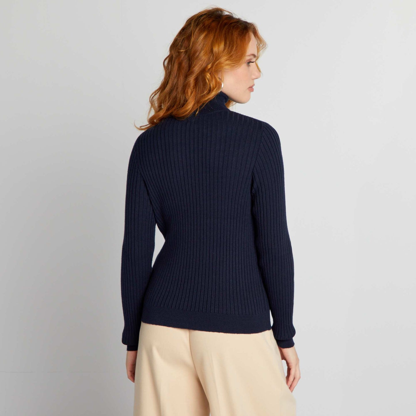 Pull c tel col montant Bleu marine