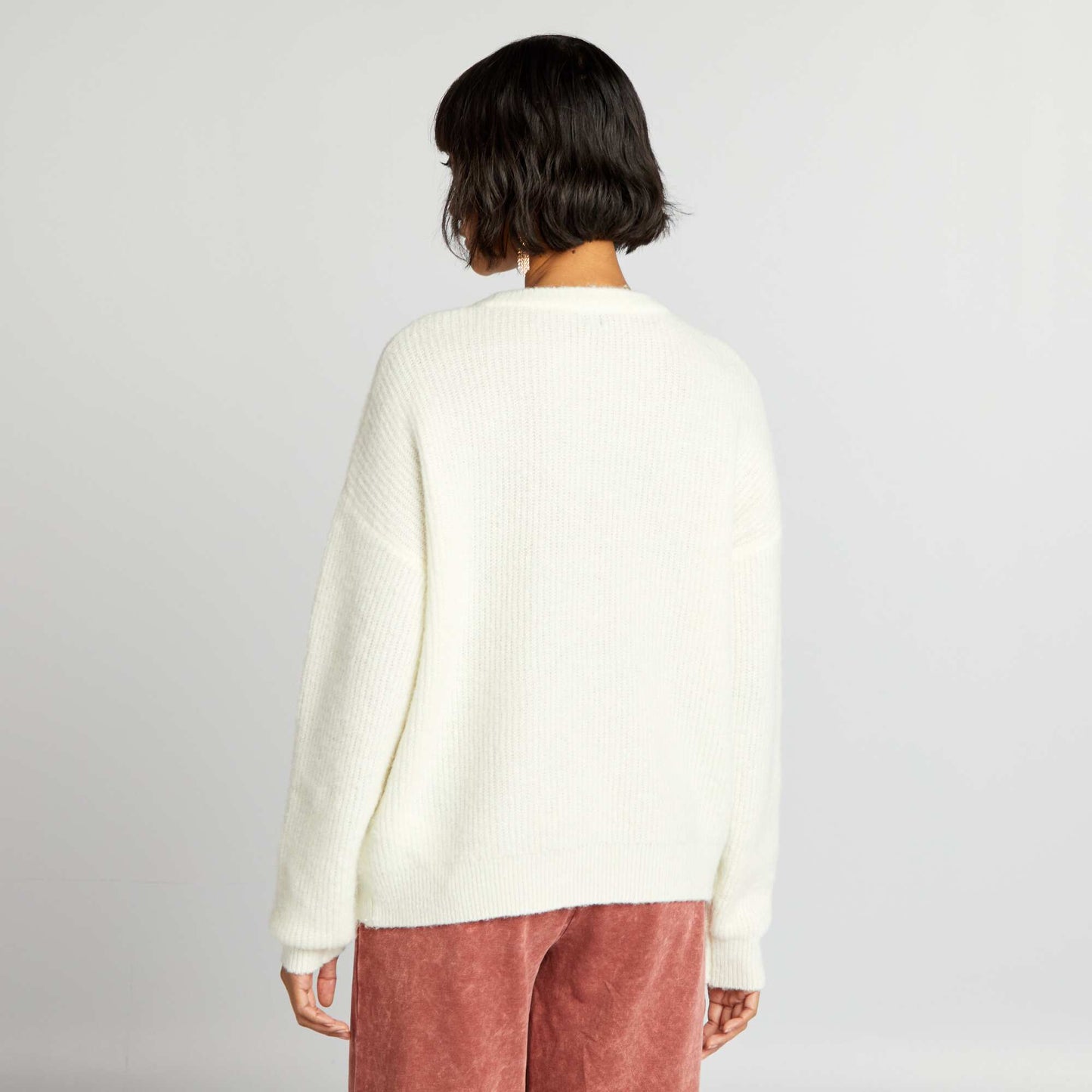 Pull en maille c tel e douce blanc