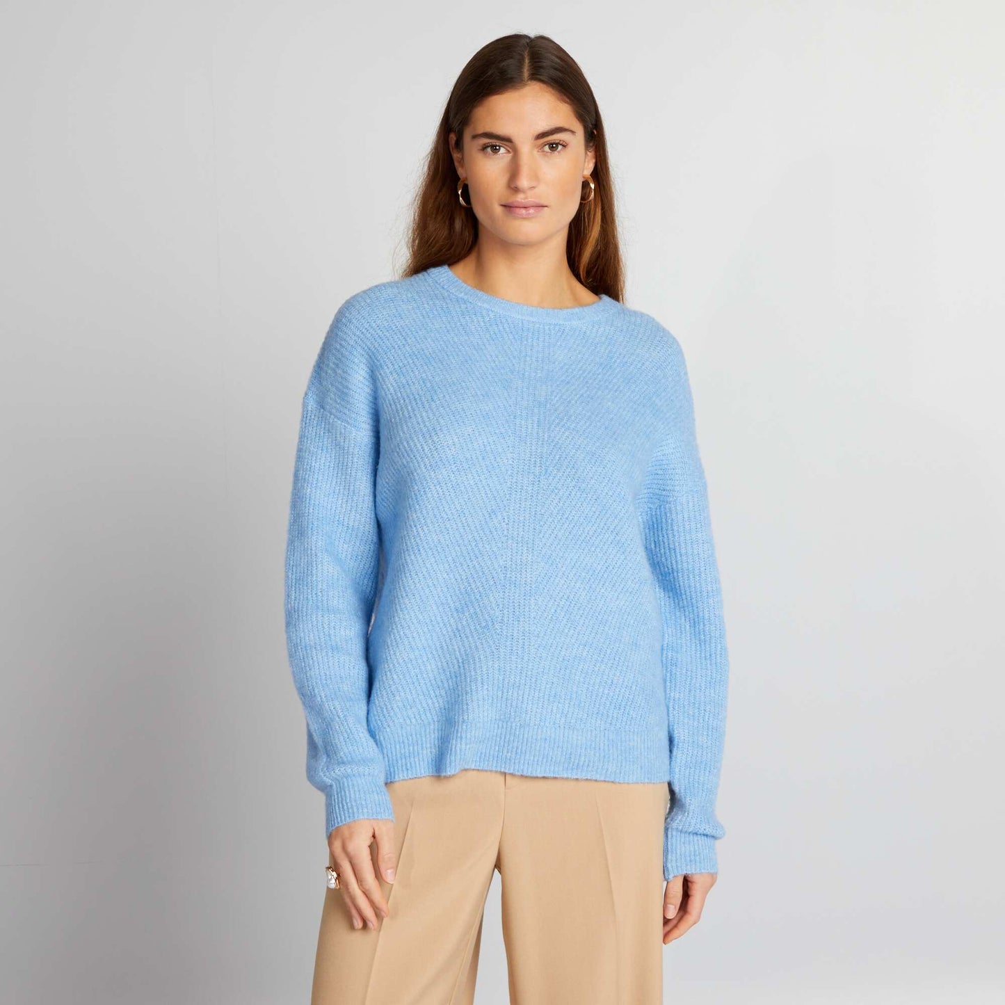 Pull en maille c tel e douce Bleu