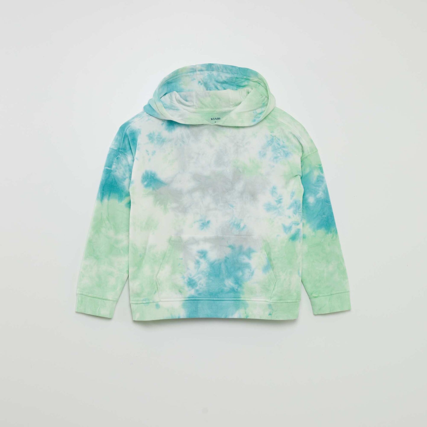 Sweat capuche effet tie and dye VERT