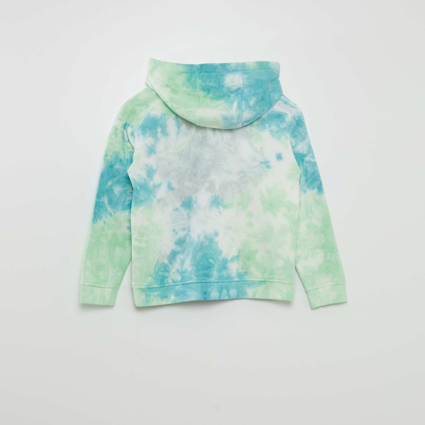 Sweat capuche effet tie and dye VERT