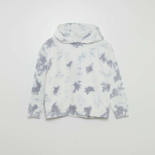 Sweat capuche effet tie and dye GRIS