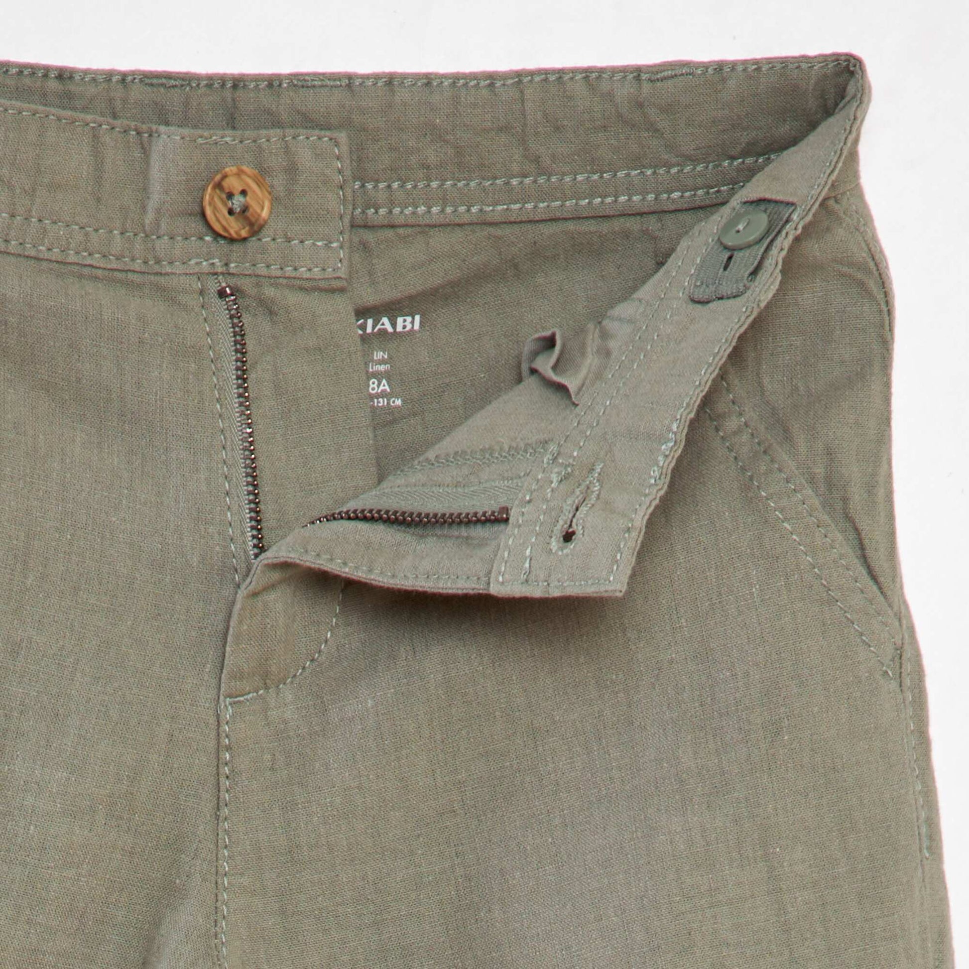 Pantalon chino l ger Kaki